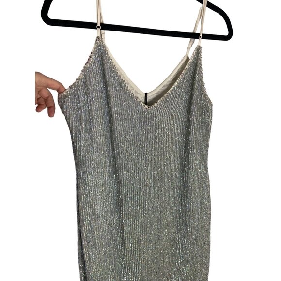 **NWT (flaw) Retrofete Denisa Sequin V-Neck Sleeveless Cocktail Dress-sz Medium - Picture 14 of 16